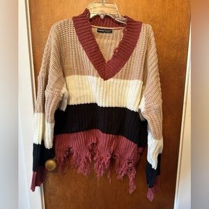 Size Large distressed sweater